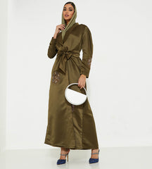 عباية جاكيت باللون الأخضر الذهبي